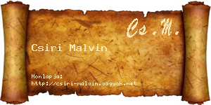 Csiri Malvin névjegykártya